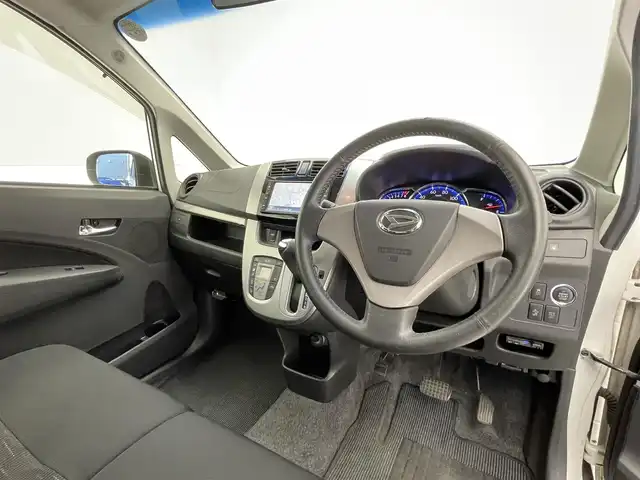 ダイハツ ムーヴ カスタム X LTD SA 滋賀県 2013(平25)年 6.6万km パールホワイトⅢ 純正ナビ/【CD/USB/フルセグTV】/バックカメラ/ETC/衝突被害軽減システム/オートライト/スマートキー/オートエアコン/純正14インチアルミホイール/純正フロアマット/アイドリングストップ