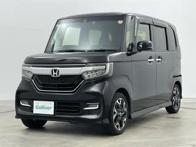 ホンダ Ｎ ＢＯＸ カスタム G L ターボ ホンダセンシング 岡山県 2019(平31)年 5.1万km クリスタルブラックパール 純正ナビ/（VXM-194VFi）/・FM/AM/Bluetooth/フルセグ/CD/DVD/バックカメラ/ハーフレザーシート/両側パワースライドドア/ETC/ドライブレコーダー/ホンダセンシング/・衝突軽減ブレーキ/・車線逸脱警報/・アダプティブクルーズコントロール/・オートハイビーム/パドルシフト/純正フロアマット/LEDヘッドライト/純正アルミ/後席サンシェード/ドアバイザー/新車保証書/取扱説明書