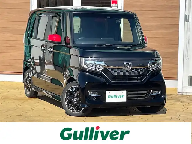 ホンダ Ｎ ＢＯＸ カスタム G L ターボ ホンダセンシング 宮崎県 2017(平29)年 9.9万km クリスタルブラックパール ナビ【CN-RE03D】/（CD・DVD・フルセグ・BT・USB）/レーダークルーズコントロール/ETC/バックカメラ/ドライブレコーダー/両側パワースライドドア/衝突軽減ブレーキ/レーンキープアシスト/横滑り防止/フロアマット/純正１５インチAW/オートライト/LEDヘッドライト/フォグライト/スマートキー/プッシュスタート/スペアキー1本