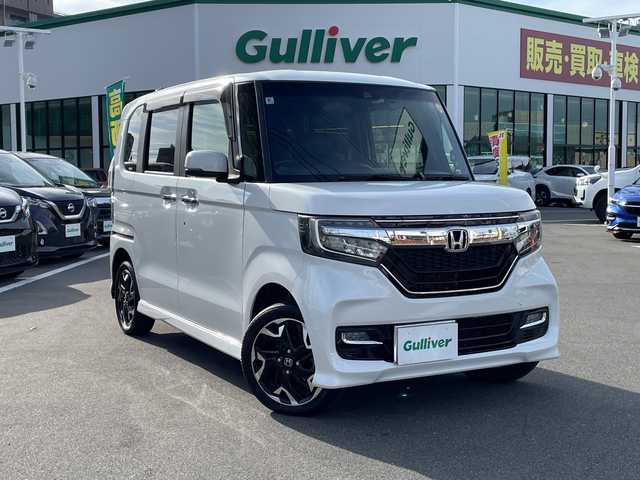 ホンダ Ｎ ＢＯＸ カスタム G EX ターボ ホンダセンシング 長野県 2018(平30)年 4.5万km プラチナホワイトパール 禁煙車/純正8インチナビ【VXU-185NBi】/（CD/DVD/フルセグTV/Bluetooth）/ホンダセンシング/・衝突軽減ブレーキ/・誤発進抑制機能/・後方誤発進抑制機能/・歩行者事故低減ステアリング/・オートハイビーム/・標識認識機能/・路外逸脱抑制機能/・先行車発進お知らせ機能/・アダプティブクルーズコントロール/バックカメラ/ビルトインETC/シートヒーター（D・N席）/ドライブレコーダー/両側パワースライドドア/オートエアコン（イオン）/革巻きステアリング/パドルシフト/ステアリングスイッチ/LEDヘッドライト/フォグランプ/オートライト/スマートキー/Pスタート/電動格納ミラー/純正15インチAW/純正フロアマット