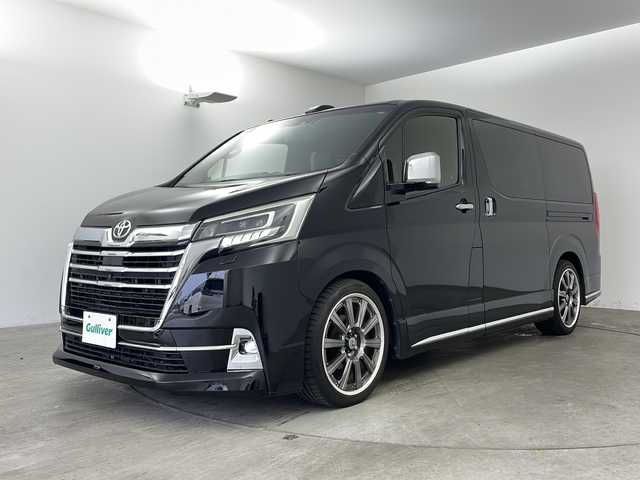 トヨタ グランエース プレミアム 兵庫県 2020(令2)年 3.8万km ブラック/ホワイト ・純正ナビ&Bluetooth&TV/・全方位カメラ/・純正リアフリップダウンモニター/・黒革シート/・シートヒーター/・ビルトインETC/・レーダークルーズコントロール/・純正ウッドコンビステアリング/・トヨタセーフティセンス/・プリクラッシュセーフティ/・レーンディパーチャーアラート/・ブラインドスポットモニター/・クリアランスソナー/・デジタルインナーミラー/・nanoe/・パワーシート/・純正フロアマット/・両側パワースライドドア/・社外20インチアルミホイール/・フロントエアロ/・横滑り防止装置/・盗難防止装置/・アイドリングストップ/・オートライト/・LEDヘッドライト/・LEDフォグ/・Wエアバッグ/・カーテンエアバッグ