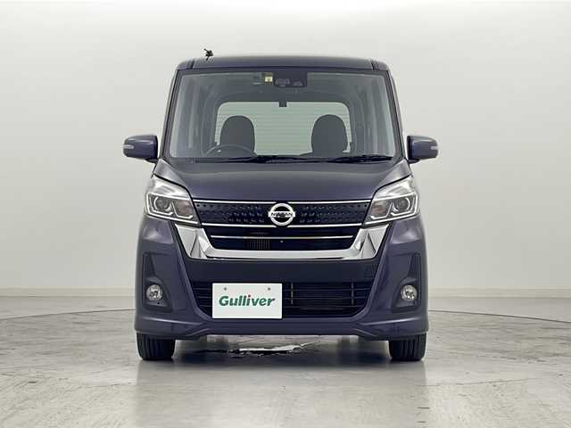 日産 デイズ ルークス ハイウェイスター Gターボ 宮城県 2018(平30)年 3.6万km プレミアムパープルP 禁煙車/1オーナー/アラウンドビューモニター/エマージェンシーブレーキ/クルーズコントロール/オートハイビーム/純正ナビ　地図SD無/・AUX.CD.DVD.BT.HDMI/フルセグTV/両側パワースライドドア/LEDヘッドライト/フォグランプ/純正ドライブレコーダー/ステアリングスイッチ/アイドリングストップ/横滑り防止装置/レザー調シートカバー/社外レーダー/プッシュスタート/スマートキー×2/純正15inAW/純正フロアマット