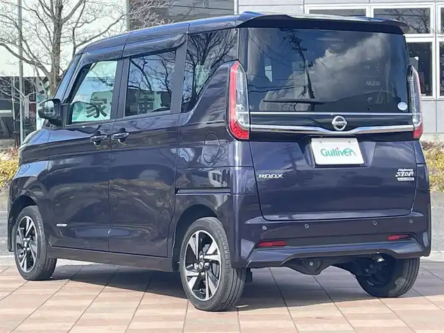 日産 ルークス HWS Gターボ プロパイロットED 福島県 2021(令3)年 2.8万km アメジストパープル 4WD/ターボ/プロパイロット/純正オーディオ/　【CD/AUX/AM/FM】/ステアリングスイッチ/レーダークルーズコントロール/両側パワースライドドア/リアサーキュレーター/リアサンシェード/アイドリングストップ/純正フロアマット/純正ドアバイザー/LEDライト（AUTO機能付き）/　・フォグランプ/ウィンカーミラー/衝突軽減システム/コーナーセンサー/レーンキープアシスト/パーキングアシスト/プッシュスタート