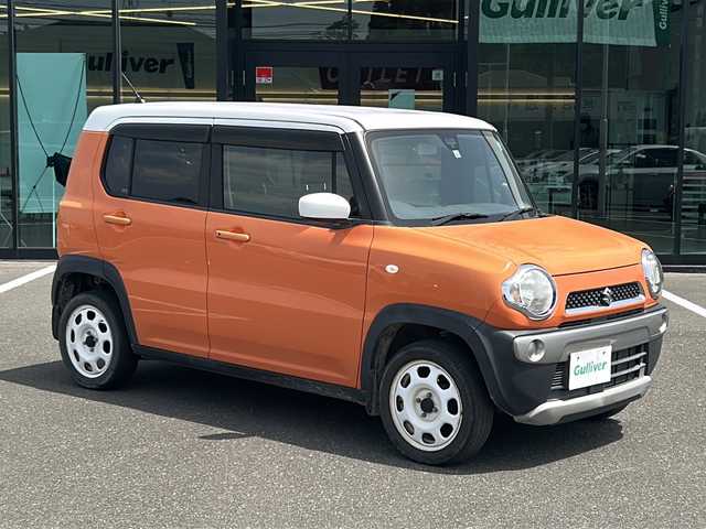 スズキ ハスラー G 鹿児島県 2015(平27)年 4.1万km パッションオレンジマイカ/スペリアホワイト エンジンスタートボタン/ABS/AAC/AUX/純正モニター付／Bluetoothオーディオ/横滑り防止装置/盗難防止装置/シートヒーター/衝突被害軽減システム/アイドリングストップ/スマートキー/モニターリモコン有/エアバックダブル