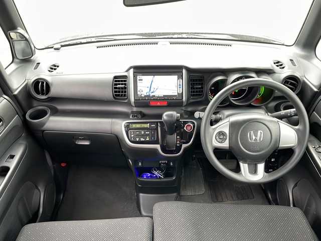 ホンダ Ｎ ＢＯＸ SSパッケージ 岩手県 2014(平26)年 3.5万km スマートブラック 純正インターナビ/AM/FM/CD/DVD/Bluetooth/ワンセグTV/バックカメラ/ドライブレコーダー/両側パワースライドドア/衝突被害軽減ブレーキ/横滑り防止装置/シートヒーター/HIDヘッドライト/スマートキー/プッシュスタート/電動格納ミラー/社外14インチAW/純正フロアマット/ドアバイザー/保証書/取扱説明書