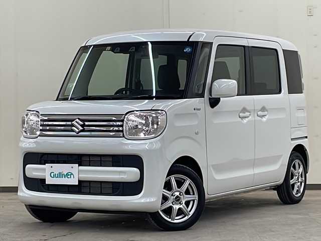 スズキ スペーシア HYBRID G 道央・札幌 2022(令4)年 1.2万km ピュアホワイトP /4WD//純正オーディオ//衝突被害軽減ブレーキ//誤発進抑制機能//車線逸脱抑制機能//標識認識機能//両側スライドドア//社外ドライブレコーダー//オートライト//ミラーヒーター//スマートキー//スペアキー1本