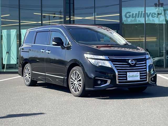 日産 エルグランド 250ハイウェイスター プレミアム 鹿児島県 2015(平27)年 10万km ファントムブラック 純正ナビ/Bluetooth/TV/CD/DVD/SD/AM/FM/ETC/フリップダウンモニター/バックカメラ/クルーズコントロール/シートヒーター/片側パワースライドドア/オットマン/パワーシート/横滑り防止装置/電動格納ミラー/ドアバイザー/純正AW18インチ/純正フロアマット/スペアキー