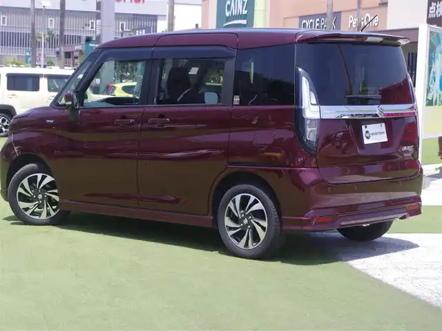 スズキ ソリオ バンディット HV MV 千葉県 2021(令3)年 3.1万km メロウディープレッドパール デュアルカメラブレーキサポート/ヘッドアップディスプレイ/レーダークルーズコントロール/アイドリングストップ/左パワースライドドア/右イージークローザードア/純正メモリーナビ/地デジTV/【DVD/CD再生機能　Bluetooth接続】/ドライブレコーダー（前後撮影）/革巻きステアリング/ステアリングスイッチ/ETC/LEDヘッドライト/フォグライト/ウインカーミラー/リアコーナーセンサー/純正15インチアルミホイル/サイド/カーテンエアバッグ/携帯リモコン