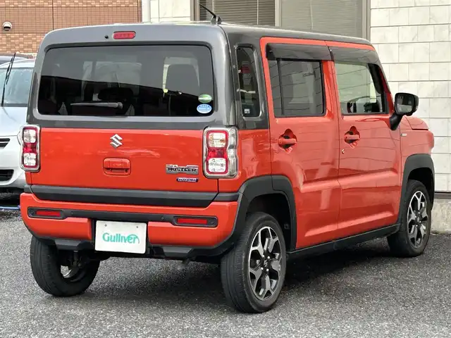 スズキ ハスラー HYBRID X 福岡県 2020(令2)年 2.7万km バーミリオンオレンジ/ガンメタリック2トーン ワンオーナー/純正9インチメモリナビ【3A103-59S00】/(AM/FM/CD/DVD/USB/Bluetooth/iPod/Smartphone Link/フルセグTV)/バックモニター/全方位モニター/スズキセーフティサポート/・デュアルカメラブレーキサポート/・誤発進抑制機能/・車線逸脱警報/・先行車発進お知らせ/・標識認識/・後退時ブレーキサポート/・後方誤発進抑制/・リヤパーキングセンサー/オートライト/純正15インチアルミホイール/前方ドライブレコーダー【91001384】/シートヒーター（D/N）/USBポート×1/プッシュスタート/アイドリングストップ/ステアリングスイッチ/純正フロアマット/電格ウィンカーミラー/ドアバイザー/スペアキー×1/保証書/取扱説明書/ナビ取扱説明書
