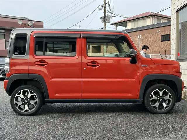 スズキ ハスラー HYBRID X 福岡県 2020(令2)年 2.7万km バーミリオンオレンジ/ガンメタリック2トーン ワンオーナー/純正9インチメモリナビ【3A103-59S00】/(AM/FM/CD/DVD/USB/Bluetooth/iPod/Smartphone Link/フルセグTV)/バックモニター/全方位モニター/スズキセーフティサポート/・デュアルカメラブレーキサポート/・誤発進抑制機能/・車線逸脱警報/・先行車発進お知らせ/・標識認識/・後退時ブレーキサポート/・後方誤発進抑制/・リヤパーキングセンサー/オートライト/純正15インチアルミホイール/前方ドライブレコーダー【91001384】/シートヒーター（D/N）/USBポート×1/プッシュスタート/アイドリングストップ/ステアリングスイッチ/純正フロアマット/電格ウィンカーミラー/ドアバイザー/スペアキー×1/保証書/取扱説明書/ナビ取扱説明書