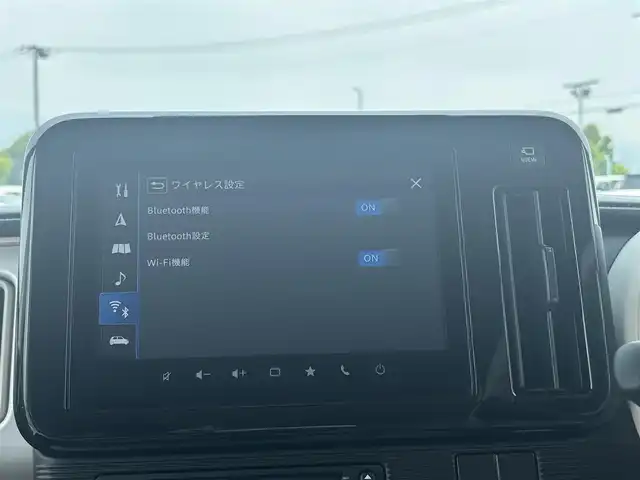 スズキ ワゴンＲ スマイル HYBRID X 奈良県 2023(令5)年 0.3万km オフブルーM ワンオーナー車 /純正8インチナビ /全方位モニター /LEDヘッドライト /シートヒーター /衝突軽減ブレーキ /両側パワースライドドア /フルセグTV /純正フロアマット /純正フロアマット /スペアキー /スマートキー