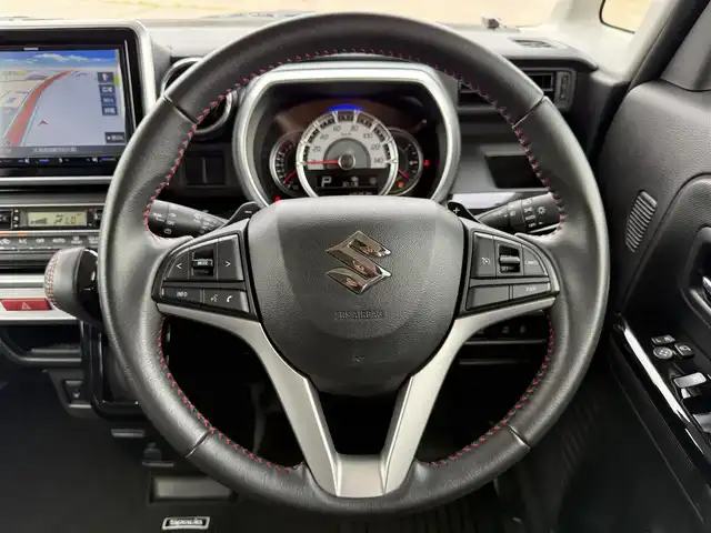 スズキ スペーシア カスタム HYBRID XS ターボ 道南・函館 2019(令1)年 4.1万km スチールシルバーM ・社外SDナビ/・フルセグＴＶ/・両側パワースライドドア/・衝突被害軽減ブレーキ/・車線逸脱警報/・クルーズコントロール/・バックカメラ/・オートマチックハイビーム/・後方コーナーセンサー/・シートヒーター/・ＥＴＣ