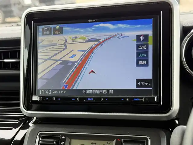 スズキ スペーシア カスタム HYBRID XS ターボ 道南・函館 2019(令1)年 4.1万km スチールシルバーM ・社外SDナビ/・フルセグＴＶ/・両側パワースライドドア/・衝突被害軽減ブレーキ/・車線逸脱警報/・クルーズコントロール/・バックカメラ/・オートマチックハイビーム/・後方コーナーセンサー/・シートヒーター/・ＥＴＣ
