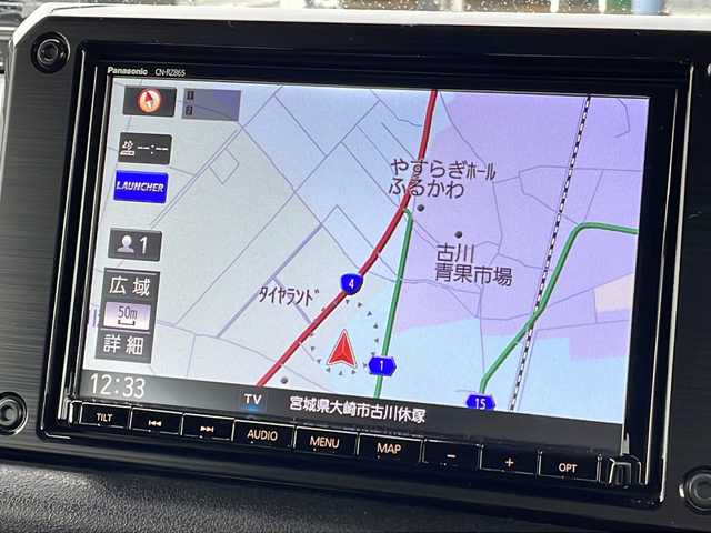スズキ ジムニー XC 宮城県 2020(令2)年 6.6万km ブルーイッシュブラックパール3 デュアルセンサーブレーキサポート/スズキセーフティーサポート/・車線逸脱警報/・クルーズコントロール/・ハイビームアシスト/・横滑り防止機能/前席シートヒーター/純正8インチナビ/（BT.AM.FM.CD.DVD.SD.USB）/バックカメラ/フルセグテレビ/センターデフロック/ヒルディセントコントロール/ヘッドライトウォッシャー/ヒーテッドドアミラー/革巻きステアリング/ステアリングスイッチ/プッシュスタート/スマートキー（2本）/トランスファーレバー/純正フロアマット/純正ドアバイザー/純正16インチアルミホイール/LEDヘッドライト/フォグランプ/背面タイヤ