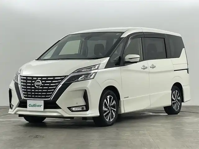 日産 セレナ ハイウェイスター V 福島県 2020(令2)年 5万km ブリリアントホワイトパール 純正メモリナビゲーション　/【AM/FM/DVD/CD/Bluetooth/フルセグ】/型番:MM319D-W/エマージェンシーブレーキ　/・車線逸脱警報/・オートハイビーム/・踏み間違い防止/・コーナーセンサー/アラウンドビューモニター　/ＥＴＣ　/前後ドライブレコーダー　/両側パワースライドドア　/革巻きステアリング　/・ステアリングスイッチ　/・チルトステアリング　/プッシュスタート/・スマートキー/クルーズコントロール/コーナーセンサー/LEDライト/・オートライト/・フォグライト/ウィンカーミラー