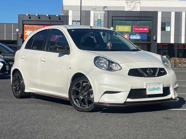 日産 マーチ ニスモS 千葉県 2015(平27)年 4.1万km ブリリアントホワイトパール ５MT/社外メモリナビ【AVIC-RW09】/フルセグTV/Bluetooth/DVD/CD/バックカメラ/ETC/柿本マフラー/TEIN車高調/純正16インチアルミホイール/純正フロアマット/社外LEDヘッドライト/前後ドラレコ/スペアタイヤ/スマートキー/スペアキー/保証書/取扱説明書