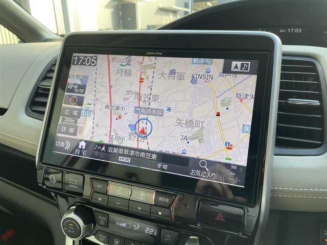 日産 セレナ ハイウェイスター Vセレクション 滋賀県 2018(平30)年 7.6万km マルーンレッド 2トーン 11型アルパイン製ナビ/（CD・DVD・Bluetooth・フルセグTV）/12.8型フリップダウンモニター/追従型クルーズコントロール/両側パワースライドドア/全方位カメラ/前方ドライブレコーダー/コーナーセンサー/ETC/エンジンプッシュスタート/電動パーキングブレーキ/スマートキー/カーテンエアバッグ/オートライト/スペアキー