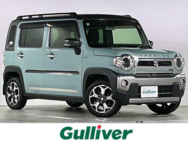 スズキ ハスラー Jスタイル ターボ 広島県 2021(令3)年 7.6万km オフブルーメタリック/ガンメタリック2トーンルーフ ワンオーナー/禁煙車/純正ナビ（Bluetooth/CD/DVD/AppleCarPlay/AndoroidAuto/フルセグTV)/アランドビューカメラ/ビルドインETC/シートヒーター/4WD/アダプティブクルーズコントロール/ダウンヒルアシスト/スズキセーフティーサポート/・デュアルセンサーブレーキサポート/・ハイビームアシスト/・車線逸脱警報機能/・誤発進抑制機能/・ふらつき警報機能/・先行車発進お知らせ機能/・後退時ブレーキサポート/・後方誤発進抑制機能/・標識認識機能/ルーフレール/純正15インチアルミホイール/ドアバイザー/フロアマット/LEDヘッドライト/フォグランプ/スペアキー1本/スマートキー/保証書/取扱説明書