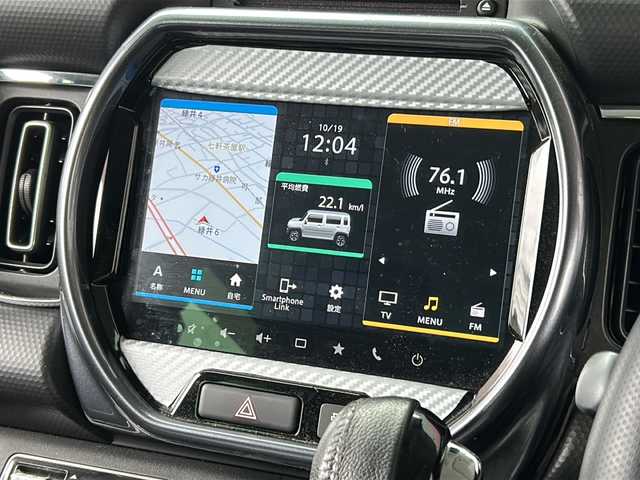 スズキ ハスラー Jスタイル ターボ 広島県 2021(令3)年 7.6万km オフブルーメタリック/ガンメタリック2トーンルーフ ワンオーナー/禁煙車/純正ナビ（Bluetooth/CD/DVD/AppleCarPlay/AndoroidAuto/フルセグTV)/アランドビューカメラ/ビルドインETC/シートヒーター/4WD/アダプティブクルーズコントロール/ダウンヒルアシスト/スズキセーフティーサポート/・デュアルセンサーブレーキサポート/・ハイビームアシスト/・車線逸脱警報機能/・誤発進抑制機能/・ふらつき警報機能/・先行車発進お知らせ機能/・後退時ブレーキサポート/・後方誤発進抑制機能/・標識認識機能/ルーフレール/純正15インチアルミホイール/ドアバイザー/フロアマット/LEDヘッドライト/フォグランプ/スペアキー1本/スマートキー/保証書/取扱説明書