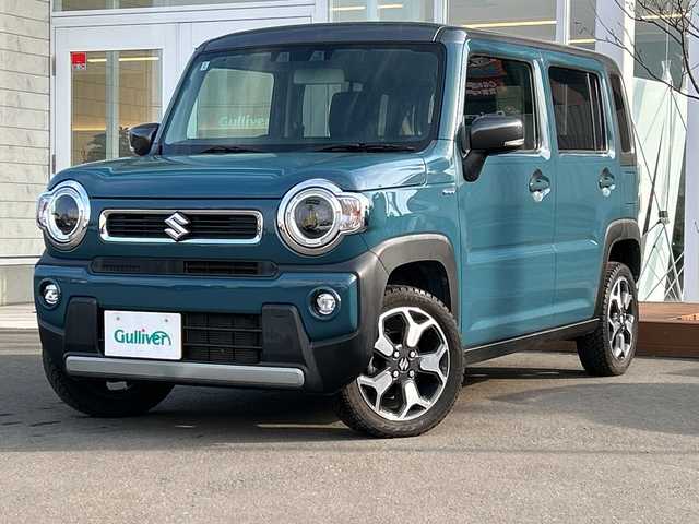 スズキ ハスラー HYBRID X ターボ 道央・札幌 2020(令2)年 8.7万km デニムブルー ガンメタリック 2トーン ・４WD/・衝突軽減ブレーキ/・純正ナビ/　CD＆DVD＆BT＆TV/・アイドリングストップ/・ターボ/・ダウンヒルアシスト/・コーナーセンサー/・レーンキープアシスト/・レーダークルーズコントロール/・シートヒーター/・オートライト/・オートエアコン/・ミラーヒーター/・電動格納ミラー/・ビルトインETC/・パドルシフト/・プッシュスタート/・スマートキー/・純正フロアマット/・ウィンカーミラー/・フォグライト/・LEDヘッドライト
