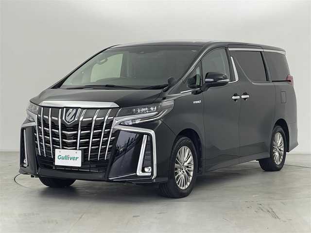 トヨタ アルファードハイブリット SR 群馬県 2018(平30)年 5.1万km ブラック 純正9インチSDナビ　【型番　NSZT-Y66T】/・フルセグTV/FM/AM/CD/DVD/Bluetooth/・バックカメラ/12.1型リヤエンターテイメントシステム/3眼LEDヘッドランプ/・LEDクリアランスランプ/・アダプティブハイビームシステム/・LEDシーケンシャルターンランプ/・LEDコーナリングランプ/AC100V電源/防眩インナーミラー/===========================/4WD/前方ドライブレコーダー/パワーバックドア/両側パワースライドドア/シートヒーター/シートベンチレーション/黒レザーシート/前席パワーシート/運転席シートメモリー/ビルトインETC2.0/オットマン/トヨタセーフティセンス/・プリクラッシュセーフティ/・レーントレーシングアシスト/・レーダークルーズコントロール/・オートマチックハイビーム/純正17インチAW