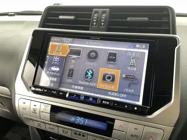 トヨタ ランドクルーザー プラド TX Lパッケージ ブラックED 福井県 2021(令3)年 2.7万km アティチュードブラックマイカ アルパインナビ/CD/DVD/Bluetooth/フルセグ/サンルーフ/Toyota Safety Sense/・プリクラッシュセーフティシステム/・レーンディパーチャーアラート/・レーダークルーズコントロール/デジタルインナーミラー/バックカメラ/レザーシート/シートヒーター/エアシート/パワーシート/ドラレコ/LEDヘッドライト/オートライト/オートマチックハイビーム/HDMI端子/レーンキープアシスト/横滑り防止装置/レーンキープアシスト/純正フロアマット/純正18AW