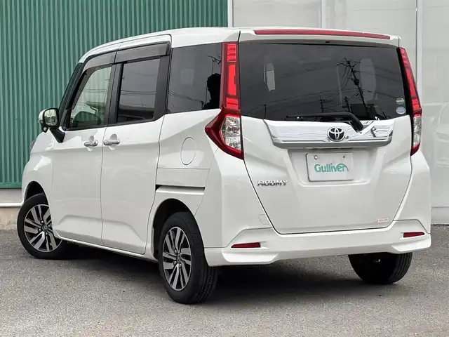 トヨタ ルーミー カスタムG 福岡県 2017(平29)年 12.8万km パールホワイトⅢ ALPINE9型ナビ（BT/フルセグ/DISC/AM/FM/SD）/フロントエアロ/両側パワースライドドア/純正LEDヘッドライト/オートライト/シートカバー/ウォークスルー/純正14インチAW/サンシェード/横滑り防止装置/盗難防止装置/アイドリングストップ/スマートキー/ETC