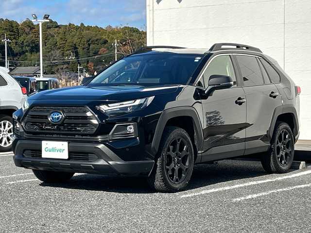 トヨタ ＲＡＶ４ HV アドベンチャー オフロードPKGⅡ 千葉県 2023(令5)年 1.4万km アティチュードブラックマイカ 10.5ディスプレイオーディオ　全方位カメラ　黒皮シート　温冷シート　ETC　USB　BT　フルセグ　デジタルミラー　パワーバックドア　1500Wコンセント　電動シート　ルーフレール　A/Tタイヤ