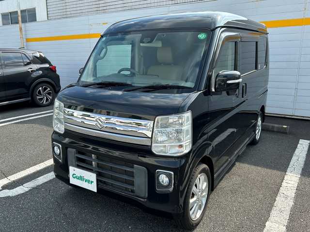 スズキ エブリィ ワゴン PZターボ スペシャル 埼玉県 2015(平27)年 8万km ブルーイッシュブラックパール3 /ワンオーナー/メモリナビ/ワンセグテレビ/ドアバイザー/プッシュスタート/両側パワースライドドア/ETC/横滑り防止装置/衝突被害軽減ブレーキ/Bluetooth接続/PW/PS/ABS/AAC/DVD再生/純正フロアマット/保証書/取扱説明書/