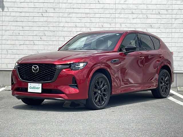 マツダ ＣＸ－６０ XD HV プレミアムスポーツ 山形県 2022(令4)年 4.5万km ソウルレッドクリスタルM 禁煙車/ワンオーナー/パノラマサンルーフ/スマートブレーキサポート（SBS）/ドライバー異常時対応システム（DEA）/ドライバー・アテンション・アラート（DAA）/レーンキープアシストシステム（LAS）/AT誤発進抑制制御/クルージング＆トラフィックサポート（CTS）/ダウンヒルアシストコントロール/360°カメラ/パーキングソナー/レーダークルーズコントロール/ブラインドスポットモニター/ヘッドアップディスプレイ/ナッパ本革ハーフレザーシート/12.3インチマツダコネクトナビ/AUX/USB/AppleCarPlay/AndroidAuto/フルセグ/BOSEサウンドシステム/純正ドライブレコーダー/パワーバックドア/メモリ付パワーシート/シートヒーター/ベンチレーション/ステアリングヒーター/ワイヤレス充電/ビルトインETC/100V充電/電動パーキングブレーキ/オートホールド/20インチ純正AW/スマートキー/LEDヘッドライト/オートハイビーム