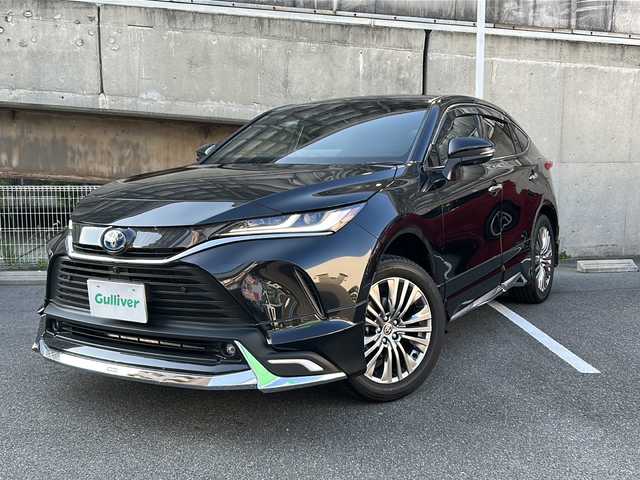 トヨタ ハリアー ハイブリッド Z レザーパッケージ 愛知県 2025(令7)年 0.4万km プレシャスブラックパール メーカーオプションナビ/JBLサウンド/モデリスタエアロ（F/S/R）/録画機能付きデジタルインナーミラー/ToyotaSafetySense/・プリクラッシュセーフティ/・レーントレーシングアシスト/・レーダークルーズコントロール/・ロードサインアシスト/クリアランスソナー/パノラミックビューモニター/パワーバックドア/HUD/ビルトインETC2.0/ブラインドスポットモニター/レザーシート/前席パワーシート（運転席メモリ機能付き）/シートヒーター/エアシート/ステアリングヒーター/LEDヘッドライト/オートライト/オートハイビーム/フォグランプ/スマートキー/プッシュスタート/パーキングサポートブレーキ/EVモード・ecoモード・スポーツモード/ISOFIX/保証書/取扱説明書