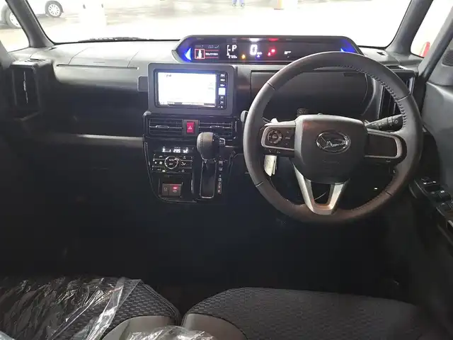 ダイハツ タント カスタム RS 愛媛県 2023(令5)年 0.3万km ターコイズブルーマイカメタリック 純正ナビ/ワンセグTV/両側パワースライドドア/バックカメラ/コーナーセンサー/スマートアシスト/・衝突被害軽減ブレーキ/・車線逸脱防止支援システム/・誤発進抑制機能/IC付ターボ/LEDヘッドランプ/革巻きステアリング/ステアリングスイッチ/ハーフレザーシート/前席シートヒーター/純正15インチアルミホイール/スマートキー/プッシュエンジンスタート/禁煙車