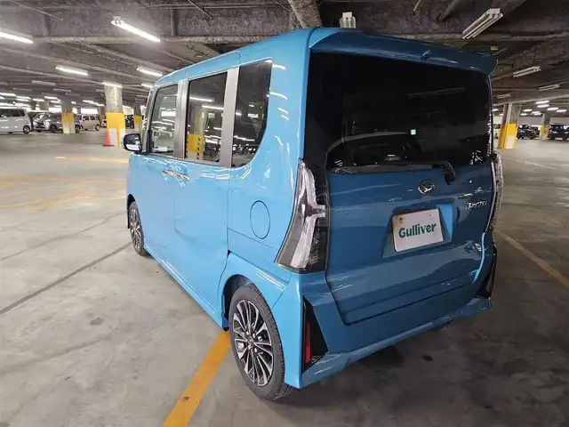 ダイハツ タント カスタム RS 愛媛県 2023(令5)年 0.3万km ターコイズブルーマイカメタリック 純正ナビ/ワンセグTV/両側パワースライドドア/バックカメラ/コーナーセンサー/スマートアシスト/・衝突被害軽減ブレーキ/・車線逸脱防止支援システム/・誤発進抑制機能/IC付ターボ/LEDヘッドランプ/革巻きステアリング/ステアリングスイッチ/ハーフレザーシート/前席シートヒーター/純正15インチアルミホイール/スマートキー/プッシュエンジンスタート/禁煙車