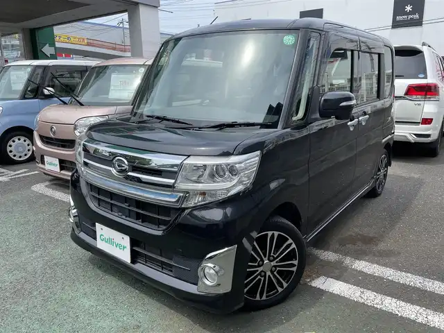ダイハツ タント カスタム RS 埼玉県 2015(平27)年 8万km ブラックマイカ ワンオーナー/外部検査済み/純正ナビゲーション/CD/DVD/Bluetooth/フルセグTV/バックカメラ/両側電動スライドドア/LEDヘッドライト/純正15インチアルミホイール/アイドリングストップ/スリップコントロール/フロアマット/ドアバイザー/スマートキー/スペアキー/新車保証書/取扱説明書