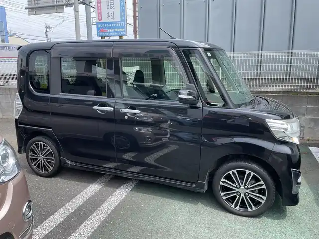 ダイハツ タント カスタム RS 埼玉県 2015(平27)年 8万km ブラックマイカ ワンオーナー/外部検査済み/純正ナビゲーション/CD/DVD/Bluetooth/フルセグTV/バックカメラ/両側電動スライドドア/LEDヘッドライト/純正15インチアルミホイール/アイドリングストップ/スリップコントロール/フロアマット/ドアバイザー/スマートキー/スペアキー/新車保証書/取扱説明書