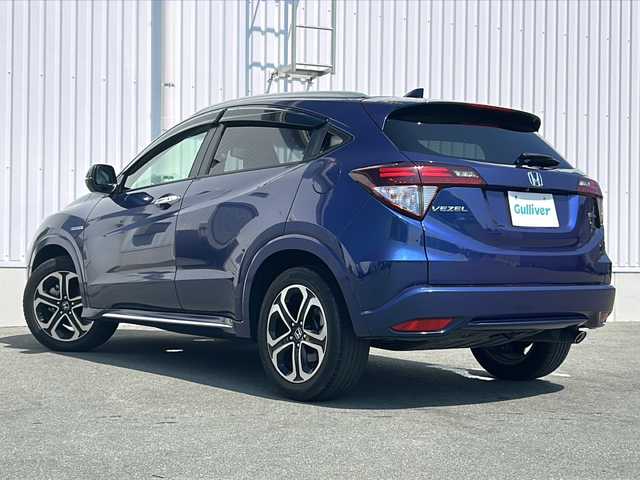 ホンダ ヴェゼル ハイブリッド Z ホンダセンシング 三重県 2017(平29)年 2.9万km モルフォブルーP 純正ナビ/バックカメラ/前席シートヒーター/クルーズコントロール/ＬＥＤヘッドライト/前後ドライブレコーダー/スペアキー/ハーフレザー/純正フロアマット/ＵＳＢ給電/革巻きハンドル/電動格納ミラー/禁煙