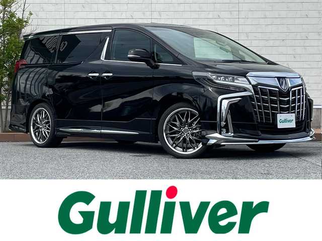 トヨタ アルファード S Cパッケージ 滋賀県 2019(平31)年 9.8万km ブラック モデリスタエアロ/フリップダウンモニター/サンルーフ/JBLプレミアムサウンド/WORK20インチAW/両側パワースライドドア/純正9インチナビ/（AM/FM/フルセグ/CD/DVD/Bluetooth/USB/VTR/AUX）/ETC2.0/アラウンドビューモニター/バックカメラ/トヨタセーフティセンス/・踏み間違い防止アシスト/・衝突軽減ブレーキ/・レーンキープアシスト/・車間自動制御システム/・コーナーセンサー/・クルーズコントロール/・標識検知機能/運転席・助手席シートヒーター/運転席・助手席シートベンチレーション/パワーシート/オットマン/電動格納ミラー/デジタルインナーミラー/電子パーキング/ブレーキホールド/革巻きステアリング/ステアリングスイッチ/オートライト/LEDヘッドライト/フロントフォグ/フルオートエアコン/USB端子/プッシュスタート/スマートキー/純正フロアマット