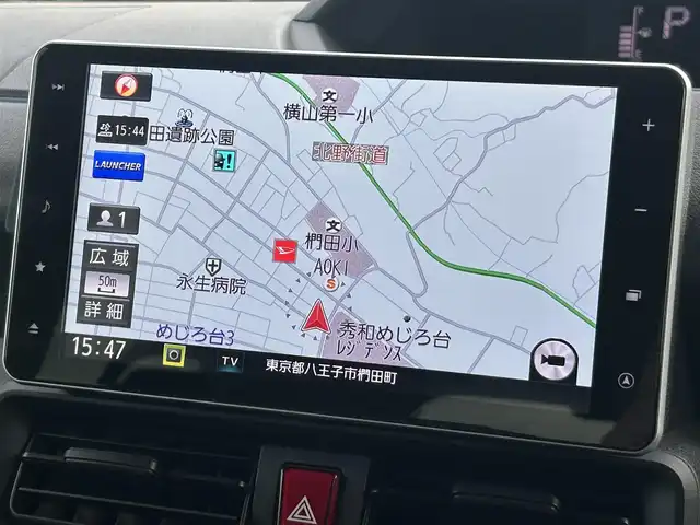 ダイハツ タント X 東京都 2021(令3)年 3.5万km ブラックマイカメタリック 純正ナビ（NSZN-Y71DS）/・Bluetooth/TV/CD/DVD/USＢ/横滑り防止装置/盗難防止装置/衝突被害軽減システム/アイドリングストップ/コーナーセンサー/パノラマモニター/左右パワースライドドア/後席格納サンシェード/オートライト/電動格納ミラー/シートヒーター/オートエアコン/プッシュスタート/取扱説明書/保証書/スペアキー1本