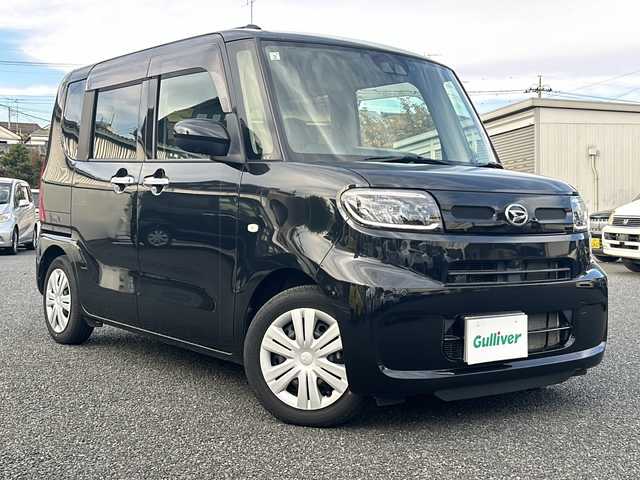 ダイハツ タント X 東京都 2021(令3)年 3.5万km ブラックマイカメタリック 純正ナビ（NSZN-Y71DS）/・Bluetooth/TV/CD/DVD/USＢ/横滑り防止装置/盗難防止装置/衝突被害軽減システム/アイドリングストップ/コーナーセンサー/パノラマモニター/左右パワースライドドア/後席格納サンシェード/オートライト/電動格納ミラー/シートヒーター/オートエアコン/プッシュスタート/取扱説明書/保証書/スペアキー1本