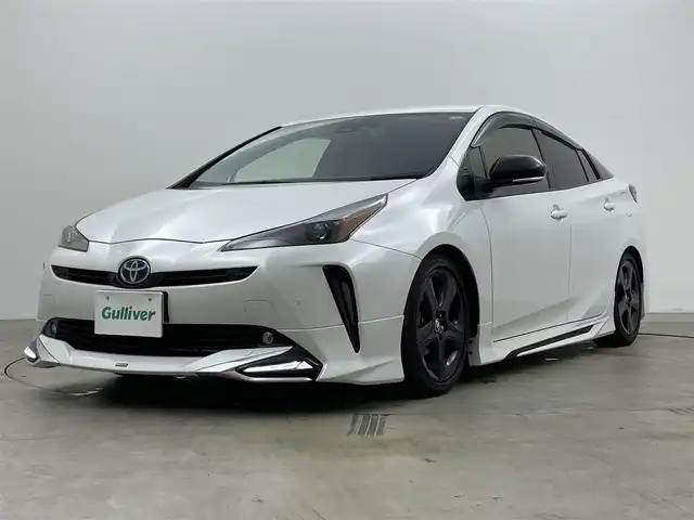 トヨタ プリウス S ツーリングセレ ブラックED 岡山県 2022(令4)年 3.1万km プラチナホワイトパールマイカ 純正9インチナビ/NSZT-Y68T/（CD/DVD/BT/TV/HDMI)/全方位カメラ/モデリスタフルエアロ/レザーシート/シートヒーター/ローダウン/社外前後ドライブレコーダー/LEDヘッドライト/オートライト/ビルトインETC/コーナーセンサー/トヨタセーフティセンス
