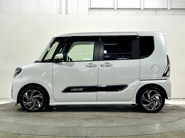 ダイハツ タント カスタム RS 大阪府 2021(令3)年 2.7万km シャイニングホワイトパール 純正ナビ/フルセグTV/Bluetooth接続/ビルトインETC/バックカメラ/両側パワースライドドア/プッシュスタート/スマートキー×２/シートヒーター/ハーフレザーシート/LEDヘッドライト/オートライト/レーダークルーズコントロール/衝突軽減/アイドリングストップ