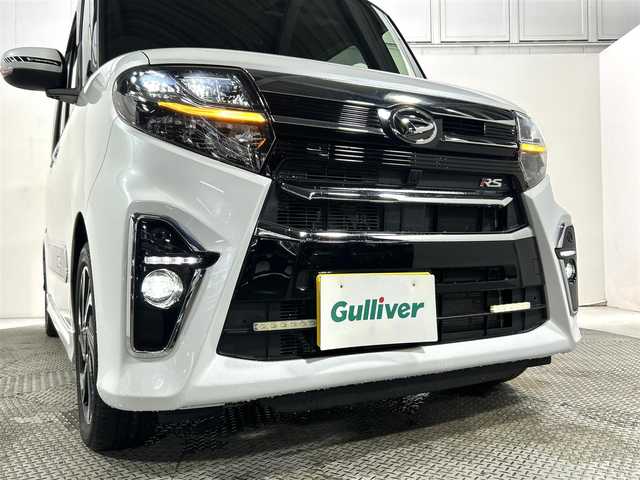 ダイハツ タント カスタム RS 大阪府 2021(令3)年 2.7万km シャイニングホワイトパール 純正ナビ/フルセグTV/Bluetooth接続/ビルトインETC/バックカメラ/両側パワースライドドア/プッシュスタート/スマートキー×２/シートヒーター/ハーフレザーシート/LEDヘッドライト/オートライト/レーダークルーズコントロール/衝突軽減/アイドリングストップ