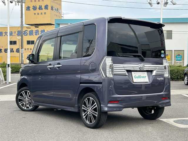 ダイハツ タント カスタム RS トップED SA Ⅲ 愛媛県 2018(平30)年 8万km メテオライトグレーイリュージョナルP ETC/前後ドライブレコーダー/ディーラーOP純正ナビ/BT/AM・FM/DVD/CD/フルセグ/両側パワースライドドア/LEDヘッドライト/オートマチックハイビーム/フォグランプ/ベンチシート