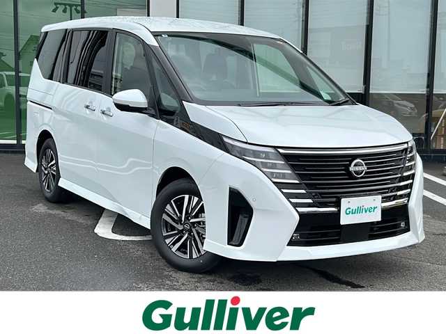 日産 セレナ e－パワー ハイウェイスター V 岐阜県 2025(令7)年 0.1千km プリズムホワイト 登録時走行距離7km/純正ディスプレイオーディオ/全方位カメラ/後席モニター/デジタルインナーミラー/フルセグＴＶ/バックカメラ/両側パワースライドドア/禁煙車/置くだけ充電/クルーズコントロール/レーンキープアシスト/ＥＴＣ/前後コーナーセンサー/LEDヘッドライト/オートライト/オートマチックハイビーム/ABS/横滑り防止装置/エアバッグ