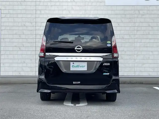 日産 セレナ ハイウェイスター 福岡県 2017(平29)年 7.6万km ダイヤモンドブラック 純正9型SDナビ(フルセグTV/CD/DVD/BT)アラウンドビューフリップダウンモニタープロパイロットコーナーセンサー両側パワスラETCデジタルインナーミラーUSB純正フロアマット純正LED純正アルミホイールスマートキープッシュスタート