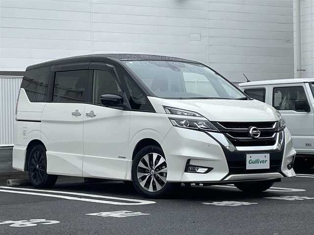 日産 セレナ ハイウェイスターVセレクションⅡ 群馬県 2019(平31)年 7.3万km ブリリアントホワイトパール 2トーン ワンオーナー/プロパイロット/インテリジェントパーキングアシスト/純正9型ナビ/純正フリップダウンモニター/フルセグTV/Bluetooth/CD/DVD/Blu-ray/純正ドライブレコーダー/アラウンドビューモニター/ビルトインETC/両側パワースライドドア/ハンズフリースライドドア/レーダークルーズコントロール/LEDヘッドライト/オートライト/ステアリングスイッチ/横滑り防止装置/前後コーナーセンサー/衝突軽減ブレーキ/レーンキープアシスト/W/サイド/カーテンエアバック/保証書/取扱説明書