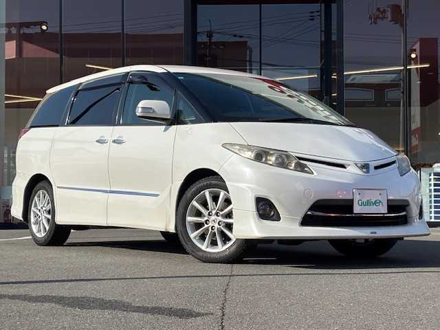 トヨタ エスティマ アエラス Gエディション 宮城県 2010(平22)年 9万km ホワイトパールクリスタルシャイン 登録時走行距離89763km/SDナビ/後席モニター/フルセグ/CD/DVD/オートライト/プッシュスタート/スマートキー/モデリスタエアロ/純正アルミホイール/純正フロアマット/両側パワースライド/バックカメラ