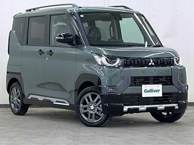 三菱 デリカミニ T プレミアム 道央・札幌 2025(令7)年 0.1万km未満 緑Ｍ /4WD//純正ディスプレイオーディオ/（VTR/HDMI/Android Auto/Apple carplay)//三菱e-Assist/・衝突被害軽減システム/・踏み間違い衝突防止アシスト/・車線逸脱警報システム/・オートマチックハイビーム/・ふらつき警報/・前方衝突予測警報/・標識認識システム/・先行車発進通知/・ヒルディセントコントロール//革巻きステアリング//ステアリングスイッチ//パドルシフト//ハンドルヒーター//両側パワースライドドア//運転席・助手席シートヒーター//ウインカーミラー//デジタルミラー//後席プラズマクラスター付サーキュレーター