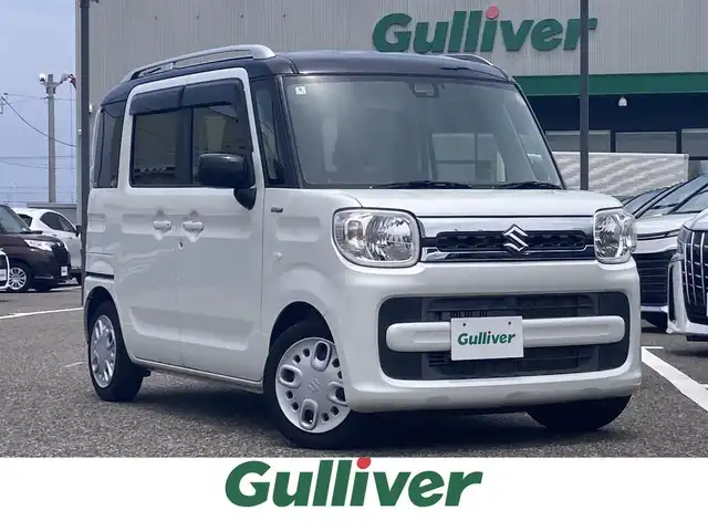 スズキ スペーシア HYBRID X 2トーン 島根県 2018(平30)年 4.1万km ピュアホワイトパール/ブラック2トーン 社外ナビ(CD/DVD/BT/ワンセグ)/両側パワースライドドア /ETC/衝突被害軽減ブレーキ/車線逸脱警告/運転席シートヒーター/オートライト/アイドリングストップ/純正フロアマット/純正ドアバイザー