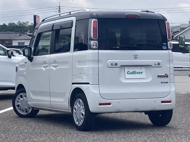 スズキ スペーシア HYBRID X 2トーン 島根県 2018(平30)年 4.1万km ピュアホワイトパール/ブラック2トーン 社外ナビ(CD/DVD/BT/ワンセグ)/両側パワースライドドア /ETC/衝突被害軽減ブレーキ/車線逸脱警告/運転席シートヒーター/オートライト/アイドリングストップ/純正フロアマット/純正ドアバイザー